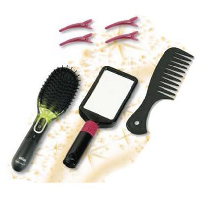 Klein - Brosse à cheveux et miroir - Braun : Satin Hair
