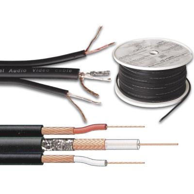 Cable Audio/Video Professionnel (75 Ohm Rg59 + 2 X Audio), Longueur : 100m Sur Rouleau