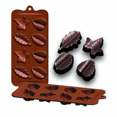 Ibili 860305 moule pour chocolat feuilles 8 cavités 100% silicone