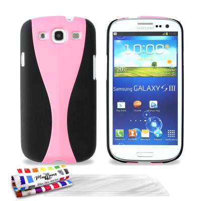 Coque ORIGINAL Ultra Fine Rose , CupCase,  de MUZZANO pour SAMSUNG GALAXY S3   I9300 + 3 Films de Protection Ecran UltraClear Pour SAMSUNG GALAXY S3   I9300