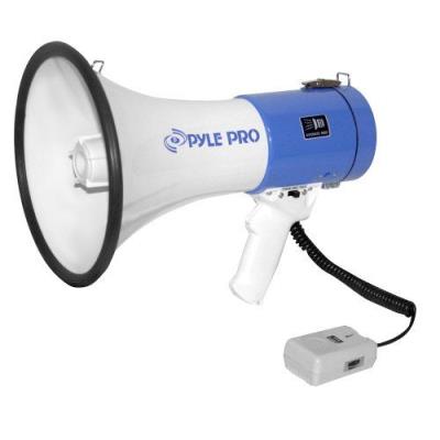 Mégaphone Professionnel Piézo Dynamique 50 Watts Pyle Avec Sirène Et Microphone Amovible.