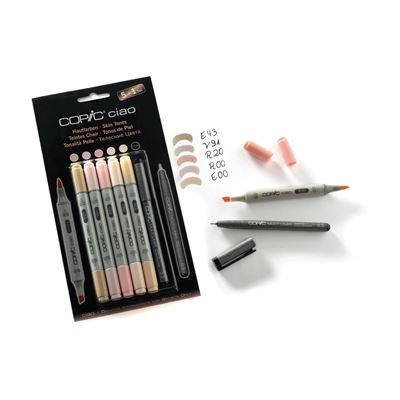 Set 5 marqueurs copic ciao teintes chairs + 1 multiliner gratuit - copic