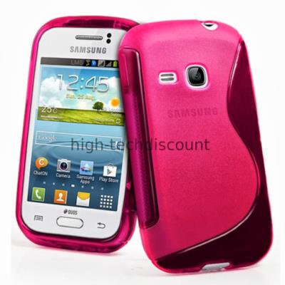 Housse etui coque silicone gel pour Samsung s6310 Galaxy Young + film ecran - ROSE