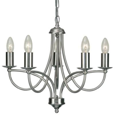 loop 5 light ceiling fitting satin chrome finish