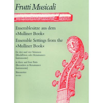 Partitions classique BARENREITER ENSEMBLESATZE AUS DEM MULLINER BOOK - FLUTE A BEC Musique de chambre