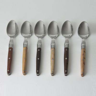 Jean Dubost - Coffret 6 Cuillere Cafe Laguiole Bois Mixe 2Mm