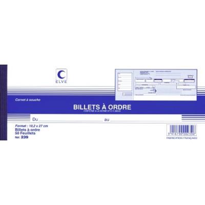 Billet a ordre 102x270 50fts générique 239