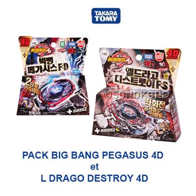 Takara Tomy - Pack Big Bang Pegasus 4D + L Drago Destroy 4D avec lanceurs