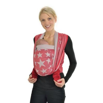 HOPPEDIZ - M-J-LOS-ROT - ÉCHARPE PORTE-BÉBÉ EN JACQUARD LOS ANGELES - ROUGE - 5,40 M
