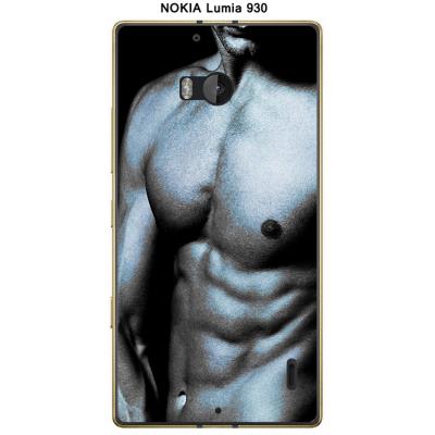 Coque Nokia Lumia 930 design Homme sexy torse reflets bleus