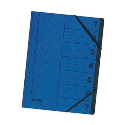 Falken chemise trieur, a4, carton, 7 compartiments, bleu 11288040