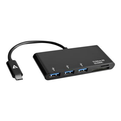 V7 USB-C male to 5-in-1 Hub female - hub - 3 poorten