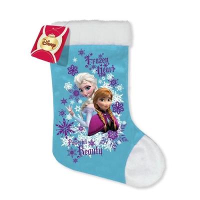 La reine des neiges chaussette de noël velours 39 cm bleu vd81651