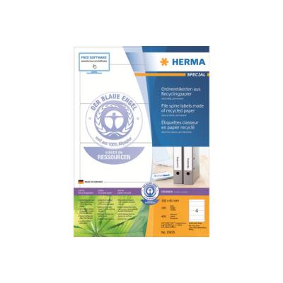 HERMA Special - gerecyclede permanent zelfklevende mat gecoate dossiermap papieretiketten - 400 etiket(ten)