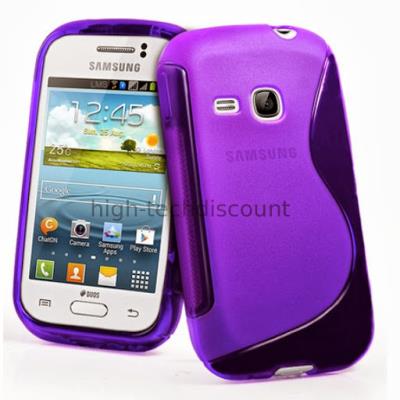 Housse etui coque silicone gel pour Samsung s6310 Galaxy Young + film ecran - MAUVE
