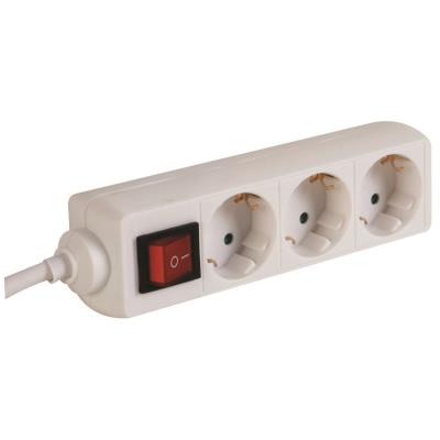 Multiprise électrique avec interrupteur 3 prises 1.50m blanche CE