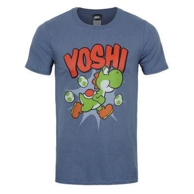 Nintendo T-Shirt Super Mario Yoshi Homme Bleu - Taille S