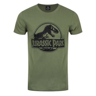 Jurassic Park T-Shirt Mono Logo Homme Vert - Taille L