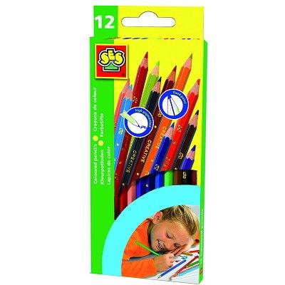 Crayons - 12 Crayons de couleurs fins : Luxe