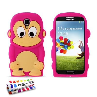 Coque souple Rose bonbon , Le Singe, ORIGINALE de MUZZANO pour SAMSUNG I9500 GALAXY S4