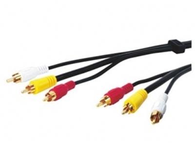 CABLE RCA AUDIO VIDEO 3 RCA vers 3 RCA PLAQUé OR 10 m
