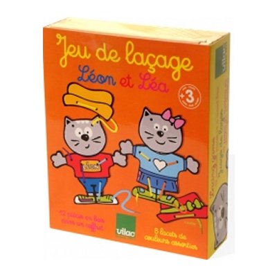 Vilac - Jeu de laçage en bois - Léon se déguise