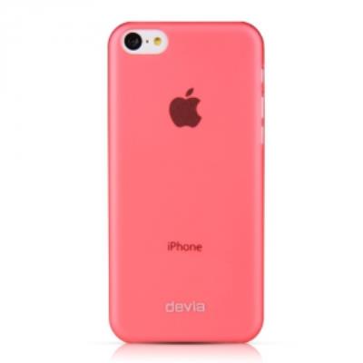 Coque ultra-fine rigide translucide rose pour iPhone 5c