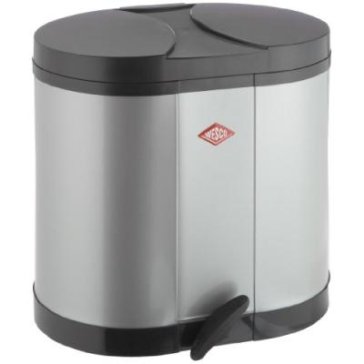 WESCO 170611-11 POUBELLE ÉCOLOGIQUE 2 X 15 L ARGENTÉ