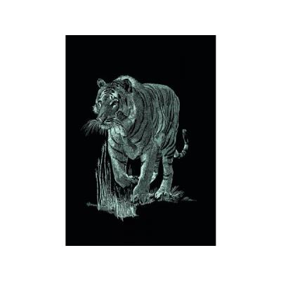 Mini carte à gratter argentée - tigre