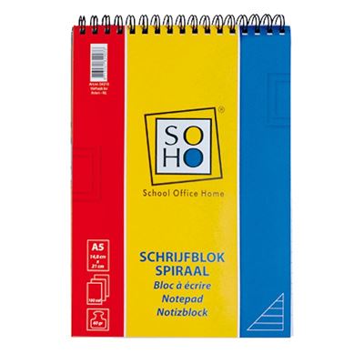 SOHO Bloc-notes Ligne A5 tête spirale