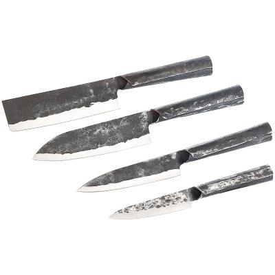 Coffret de 4 couteaux de cuisine japonais forgés main en métal