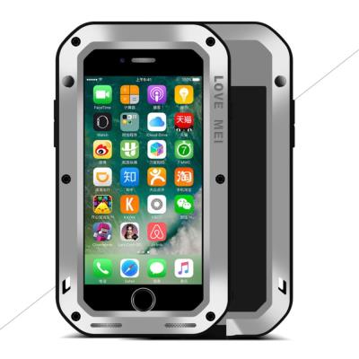 Coque metal et silicone LOVE MEI Powerful Snow Dirt pour iPhone 7 4.7 - Silver