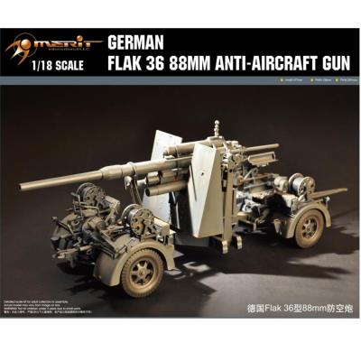 Maquette canon : flak 36 88mm canon aa allemand seconde guerre mondiale merit