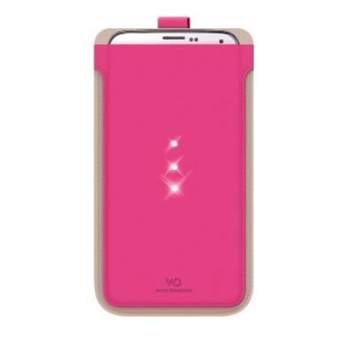 White diamonds-etui crystal pouch pour smartphone, taille l, rose