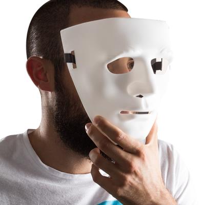 Masque blanc de personne anonyme visage - Masque de déguisement - à la Fnac