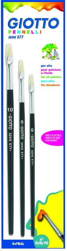Blister de 3 brosses Art 577 n°12-14-16 Giotto