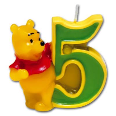 Bougie chiffre 5 Winnie l'Ourson? Taille  Unique