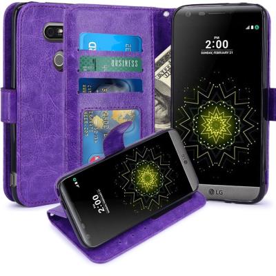 LG G5 Housse Coque Etui de luxe Portefeuille Porte Carte Et Billet pour LG G5 (Housse Luxe Violet)