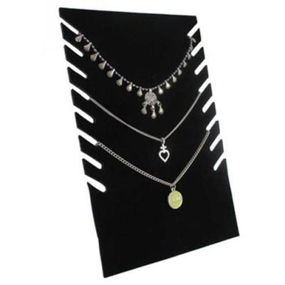 Porte bijoux pliant pour 8 chaines velours noir