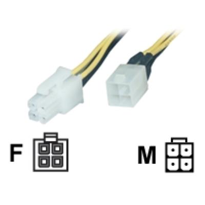 MCL - Rallonge de câble d'alimentation - ATX12V 4 broches (F) pour ATX12V 4 broches (M) - 20 cm