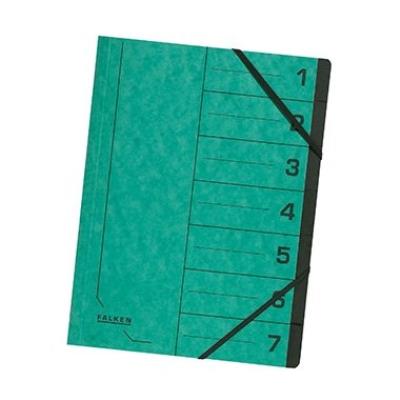 Falken chemise trieur, a4, carton, 7 compartiments, vert 11288065