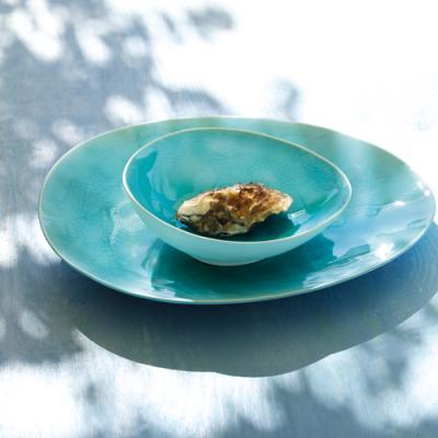 Asa Selection - A la plage - Assiette creuse Turquoise en grès (par6)