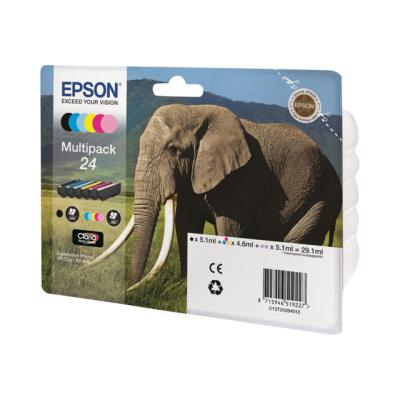 Epson 24 Multipack - pack de 6 - noir, jaune, cyan, magenta, magenta clair, cyan clair - originale - cartouche d'encre