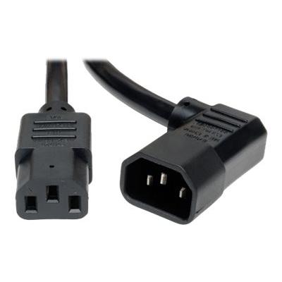 Tripp Lite 10ft Power Cord Extension Cable Right Angle C14 to C13 Heavy Duty 15A 14AWG 10' - voedingskabel - 3.05 m