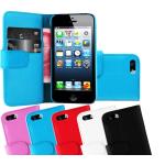 Coque Housse Etui Portefeuille Wallet IPHONE 5/5S Couleurs APPLE (BLEU CIEL)