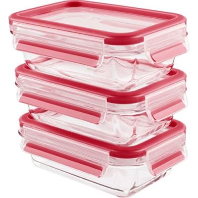 Emsa 517923 clip&close lot de 3 verres verre vert 22 x 18 x 16,89 cm