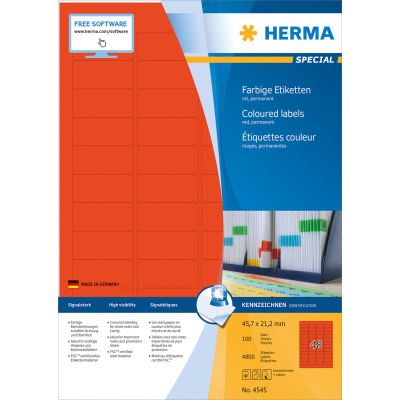 herma herma etiquette universelle special, 45,7 x 21,2 mm, rouge noir