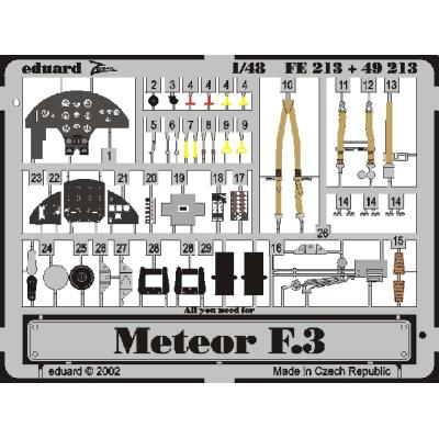 MAQUETTE METEOR F 3 TAMIYA 1/48 EDUARD FE213