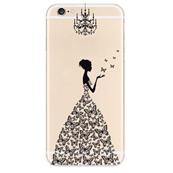 Coque Gel Souple Motif Fantaisie Pour IPhone 6/6S - Robe Noire, Protection Incassable