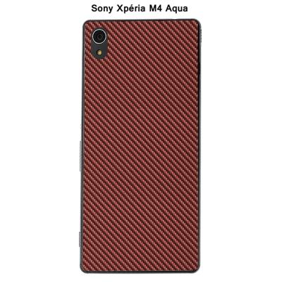 Coque Sony Xpéria M4 Aqua - Carbone couleur Marsala